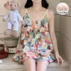 Pijama con Almohadillas para el Pecho para Mujer, Nuevo Estilo Verano 2025, Shorts de Tirantes de Algodón Nube, Conjunto de Dos Piezas Dulce y Puro para Estar en Casa