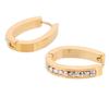 Venta al por mayor del fabricante Joyería versátil y elegante para mujer de acero inoxidable 304 con forma de lágrima simple, fila única, incrustada de diamantes, oro de 18 quilates, europea y americana