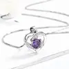 Colar Versátil de Prata S925 para TikTok Transfronteiriço com Pingente de Diamante em Formato de Coração para Mulheres, um Presente de Aniversário de Luxo Leve para Namorada