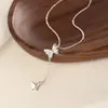Collar de Mariposa Mujer Sueño de Mariposa Primavera Nicho Colgante Lujo Ligero Alto Sentido Regalo Cadena Clavícula Chapada en Plata Venta al Por Mayor de Fábrica