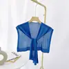 Ropa exterior fina de verano, cuello falso, chal pequeño, bufanda de chal tejido, protección cervical para mujer, seda helada, cuello y hombros, habitación con aire acondicionado