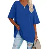 Camiseta Casual Cómoda de Manga Corta con Cuello Redondo Holgada de Talla Grande para Mujer, Estilo Nuevo de Exportación, Transfronteriza Europea y Americana de Amazon