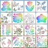 Venda quente transfronteiriça DIY pintura folhas de árvore padrão flor de lótus modelo de pintura decorativa pintura em spray pintura de parede cartão estêncil oco PET