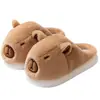 Chinelos de Algodão Capivara Femininos 2026 Novo Estilo para Interior Casa Fofos Quentes Antiderrapantes Pelúcia Macios Chinelos de Algodão para Mulheres