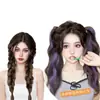 Peruca de Tranças Duplas para Mulheres Destaque Charme Dopamina Tranças Roxas para Aumentar o Volume do Cabelo Artefato Mechas de Cabelo Trançado Tranças Longas