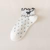 Calcetines de encaje para mujer, calcetines cortos de tubo, de verano, finos, dulces y bonitos, con orejas de madera, calcetines náuticos japoneses jk, calcetines blancos y negros para estudiantes