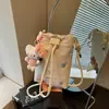 Bolsa de Cuadros Estilo Coreano Nueva de Verano con Cordón de Colores para Teléfono Celular para Niñas Bolso Cruzado Mini