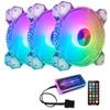 Ventilador RGB Coolmoon Crystal Diamond para Computadora de 12 cm, Círculo de Luz de Diamante Symphony ARGB, Ventilador ARGB para Gabinete de 6 Pines