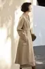 Casaco de cashmere M-brand estilo celebridade com efeito de ondas d'água, frente e verso, para mulheres, roupão longo de lã, Labbro