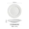 Prato Redondo Padrão Linha Simples Branco Cerâmico Prato Comercial para Jantar de Bife Prato de Jantar Ocidental Prato para Casa Prato de Preparo Prato