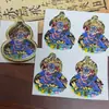 Gran Venta Tíbet Nepal Puro Pintado a Mano Thangka Dios Negro de la Riqueza Forma de Calabaza Núcleo de Tarjeta