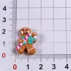 Navidad Caricatura Hombre de Jengibre Parche de Resina DIY Pasador Accesorios para el Cabello Pegamento de Crema Funda de Teléfono Llavero Accesorios de Joyería