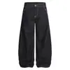 Pantalones Banana Unisex de Mezclilla Gris Puro con Tachuelas Turquesas Estilo Retro Americano Jeans de Borde de Tela Pantalones Largos Estilo Pareja