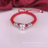 Este año 12 Zodiaco 3D pulsera tobilleras Zodiaco 999 plata de ley pulsera de cuerda roja para niños salida de fábrica