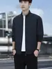 Elegante y versátil chaqueta holgada estilo ropa de trabajo para hombre, un nuevo top casual de primavera/otoño fácil de combinar con cualquier atuendo y que tiene un efecto adelgazante.