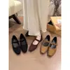 Primer Encuentro Jifa Zapatos de Salón Franceses de Tacón Bajo con Una Correa Mary Janes Estilo Nuevo Otoño 2026 Zapatos de Mujer para Combinar con Faldas
