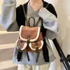 Mochila para estudiantes universitarios, bolso de hombro de lana de cordero con múltiples bolsillos, nueva moda 2024.