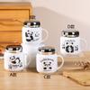 Taza de Cerámica Creativa Regalo de Acompañamiento Taza con Espejo de Dibujos Animados Lindo Oficina con Tapa Abertura Regalo Impresión de logotipo