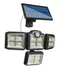 Luminária Solar de Parede Transfronteiriça, Luminária de Rua Tipo Split com Sensor de Movimento, Luminária de Jardim Controlada Remotamente, Luminária de Pátio de Quatro Cabeças Rotacionáveis