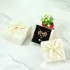 Nueva Caja de Empaque para Joyería con Moño de Letra Inglesa Cubierta Tiandi Collar Aretes Pulsera Caja de Empaque para Regalo de Vacaciones