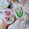 Tulipán rosa muñeca de yeso aromaterapia colgante blanco crudo hecho a mano arte de pintura ins puesto romántico al por mayor