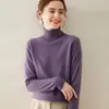 Suéter de Cachemira Grueso de Cuello Alto Holgado de Moda para Mujer en Color Sólido para Otoño e Invierno