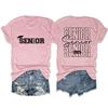 Amazon ebay estação independente camiseta casual Sênior 2025 Sênior impressão dupla face manga curta personalidade