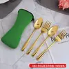 Creativo Titanio Plateado Portátil Vajilla Hotel Regalo Vajilla Juego Cuatro Piezas Cuchillo y Tenedor para Steak