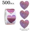 Rollo de 500 pegatinas en stock para San Valentín, regalo, boda, negocios, decoración, pegatinas en forma de corazón.