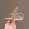 Horquilla con forma de mariposa de diamante completo y gran agarre, clip para la parte posterior, clip de tiburón, sensación avanzada, dulce y simple, artefacto para el cabello