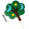 Bandeirinha de decoração para bolo de assar em formato de árvore pequena, cena com cem papéis de menina da floresta, cartão de bolo de aniversário
