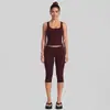 Conjunto de roupa de yoga transfronteiriço, colete esportivo de secagem rápida com corte justo, conjunto de fitness para corrida ao ar livre, Pilates para mulheres