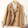 Nueva colección de otoño e invierno: abrigo corto de lana para mujer con cuello de solapa, estilo Hepburn, perfecto para figuras petite, que irradia un look sofisticado y elegante, ideal para madres