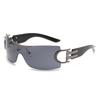 Nuevas gafas de sol deportivas de lujo ligeras y transfronterizas de estilo Y2K con personalidad sin marco para chicas atractivas europeas y americanas. Gafas de sol del mismo estilo para celebridades de Internet.