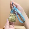 Llavero de Bolsita de la Suerte de Oro Puro 999 Estilo Dibujos Animados para Mujeres, Cadena para Teléfono Móvil, Colgante para Bolsos, Decoración de Coche