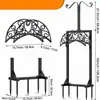 Estante de almacenamiento para manguera de patio exterior, organizador de manguera de jardín de pie, colgador de manguera de metal montado en el suelo