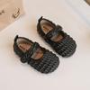 Zapatos Estilo Chanel para Niñas Primavera 2025 Nuevos Zapatos de Cuero Plateados Estilo Coreano para Niños Zapatos Planos Plisados Estilo Occidental
