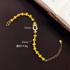 Nova Joia Banhada a Ouro Estilo Chinês Fivela de Ferradura Pulseira Olho de Gato para Mulheres, Artesanato Escovado Dourado Imitação com Design de Diamante, Joia Versátil