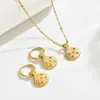 Conjunto de Joyería para Mujer Estilo Marino Europeo y Americano Transfronterizo Diseño Niche de Aretes con Incrustaciones de Concha y Piedras Preciosas Collar Largo Versátil