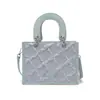 Yuezhi retrô minimalista de alta qualidade luxo leve padrão de losango plissado bolsa Lady Dior feminina 2026 primavera nova bolsa de mão