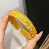Pulsera Ancha para Mujer, Lujo Ligero y Sensación de Alta Gama, Pulsera Grabada con Flor de Peonía, Pulsera Sólida de Flor Retro