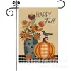 Bandera de Lino de Doble Cara Popular Transfronteriza de Calabaza y Espantapájaros de Acción de Gracias Personalizada para Decoración de Patio Bandera de Jardín