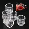 Copo Pequeno de Vidro Octogonal Sem Tampa, Copo de Mistura de Cristal para Removedor de Esmalte, Copo Ferramenta de Manicure Transparente Espessado em Forma de Losango de Oito Lados