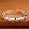 Pulsera de moda de boca abierta Sutra del Corazón plateada budismo propagar bendición sincera mantra de seis sílabas pulsera de práctica meticulosa pulsera