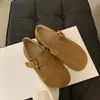 Sapatos Femininos Estilo Birkenstock Retrô com Forro de Pelúcia, Sapatos Planos de Calçar, Novos Mocassins Preguiçosos de Solado Macio para Primavera/Verão 2026