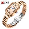 O'Fani's Time Reloj de Mujer de Alta Gama Impermeable Simple Reloj de Estudiante para Mujer Estilo Francés Nicho Cuadrado Reloj de Cuarzo