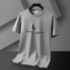 Nueva Camiseta de Hombre Modelo del Fabricante Original, Camiseta Modal de Cuello Redondo, Manga Media, Corte Holgado, Manga Corta, Camiseta de Moda para Jóvenes