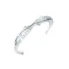 Anillo de Plata de Ley S925 con Diamante en Montura Cruzada Rama de Olivo para Mujer, Anillo Versátil Estilo Lujo Ligero