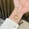 Nuevo Estilo Chino Jade Natural Espuma de Agua Punto de Jade Circonio Calado Brújula Collar para Mujer Lujo Accesible Gama Alta Exquisito Nicho Cadena para Suéter de Otoño e Invierno