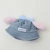 Chapéu de Pescador para Bebê para Primavera e Outono, Chapéu de Cowboy com Proteção Solar Fofo, Chapéu Balde à Prova de Vento Rosa com Orelhas e Laço para Meninas